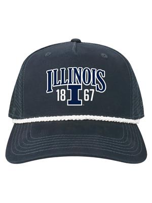 Image of ILLINOIS 1867 ROADIE TRUCKER CAP -  navywhite