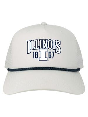 Image of ILLINOIS 1867 ROADIE TRUCKER CAP -  whitenavy