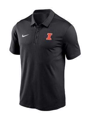 Image of ILLINOIS EMBROIDERED BLOCK I VICTORY SOLID POLO -  black