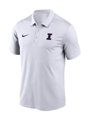 Image of ILLINOIS EMBROIDERED BLOCK I VICTORY SOLID POLO -  white