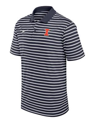 Image of ILLINOIS EMBROIDERED BLOCK I VICTORY STRIPE POLO -  navy