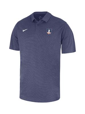 Image of ILLINOIS EMBROIDERED VICTORY BADGE HEATHER POLO -  navy