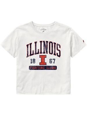 Image of ILLINOIS CLOTHESLINE CROP T-SHIRT -  white