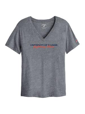 Image of ILLINOIS INTRA BOYFRIEND V-NECK T-SHIRT -  heather