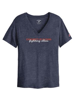 Image of ILLINOIS INTRA BOYFRIEND V-NECK T-SHIRT -  navy