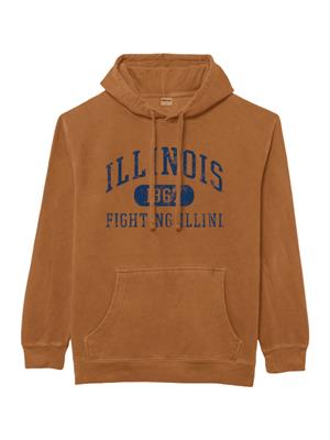 Image of ILLINOIS ARCH FIGHTING ILLINI 1867 HOODIE -  adobe