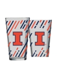 Illinois Block I Streaked Pint Glass