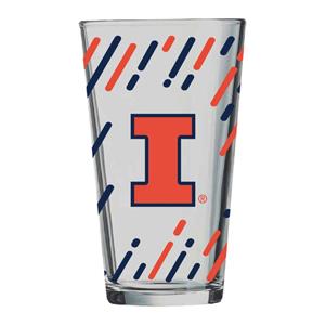 Image of Illinois Block I Streaked Pint Glass
