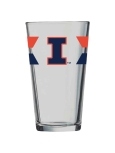 Illinois Block I Striped Pint Glass
