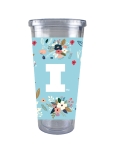 Illinois Floral Aqua Tumbler