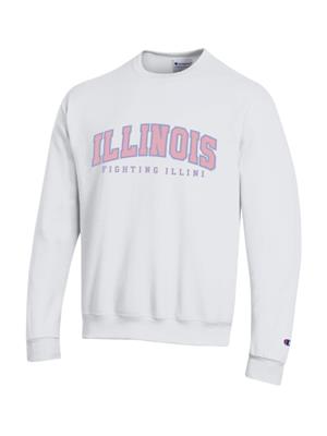 Image of ILLINOIS ARCH FASHION PINK/PURPLE TWILL CREW -  white