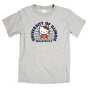 Image of ILLINOIS HELLO KITTY SHINE A LIGHT RINGSPUN T-SHIRT -  heather