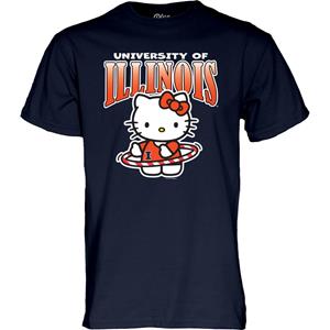 Image of ILLINOIS HELLO KITTY HELLO HOOPS T-SHIRT - navy (SKU: 159741124000052) Image of ILLINOIS HELLO KITTY HELLO HOOPS T-SHIRT - navy