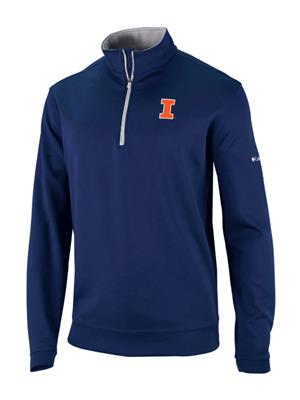 Image of ILLINOIS BLOCK I WICKHAMS HILLS 1/4 ZIP JACKET -  navy