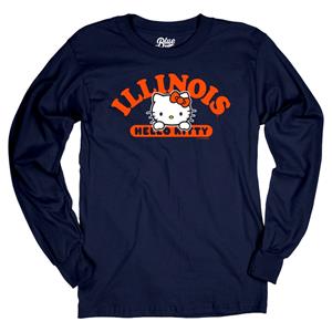 Image of ILLINOIS HELLO KITTY QUICK LOOK LONG SLEEVE T-SHIRT - navy (SKU: 159766424000052) Image of ILLINOIS HELLO KITTY QUICK LOOK LONG SLEEVE T-SHIRT - navy