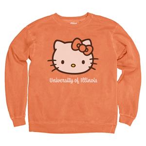 Image of ILLINOIS HELLO KITTY BOW OUT CREWNECK SWEATSHIRT -  orange