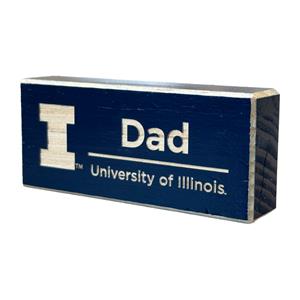 Illinois Dad Wood Block Magnet