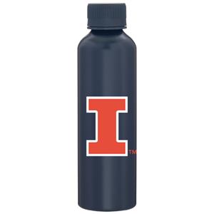 Image of ILLINOIS BLOCK I SNICKER METAL WATER BOTTLE -  navy