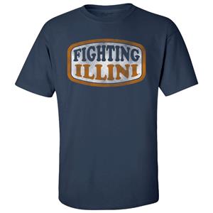 Image of ILLINOIS FIGHTING ILLINI ARCH T-SHIRT - navy (SKU: 159804964000052) Image of ILLINOIS FIGHTING ILLINI ARCH T-SHIRT - navy
