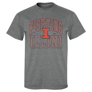 Image of UNIVERSITY OF ILLINOIS FIGHTING ILLINI 1867 T-SHIRT -  graphite