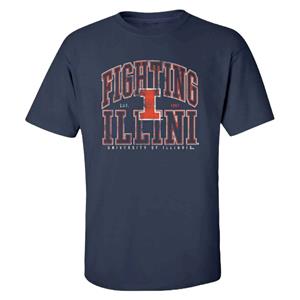 Image of UNIVERSITY OF ILLINOIS FIGHTING ILLINI 1867 T-SHIRT -  navy