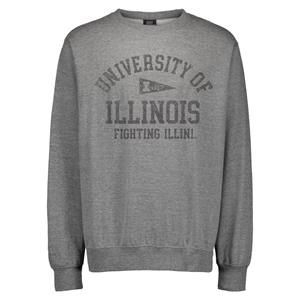 UNIVERSITY OF ILLINOIS FIGHTING ILLINI 1867 CREWNECK SWEATSHIRT -  graphite