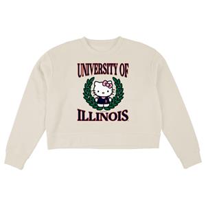 Image of ILLINOIS HELLO KITTY TWO WAYS WOMENS MIDI CREW - ivory (SKU: 159820634000061) Image of ILLINOIS HELLO KITTY TWO WAYS WOMENS MIDI CREW - ivory