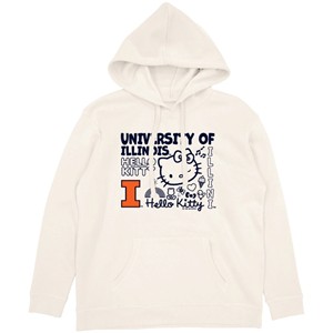ILLINOIS HELLO KITTY ICONS WOMENS HOOD -  ivory