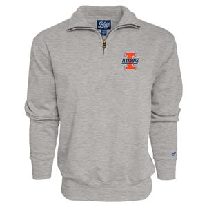 Image of ILLINOIS VAULT BLOCK I 1/4 ZIP SWEATSHIRT -  heather