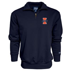 Image of ILLINOIS VAULT BLOCK I 1/4 ZIP SWEATSHIRT -  navy