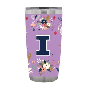 Image of Illinois Block I Floral Tumbler