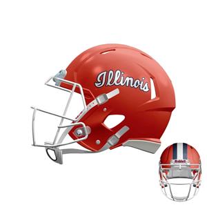 Image of Illini Football Helmet Mini Retro Script