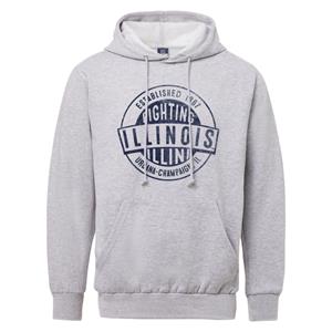 Image of ILLINOIS FIGHTING ILLINI COMFORT HOODED SWEATSHIRT -  grey