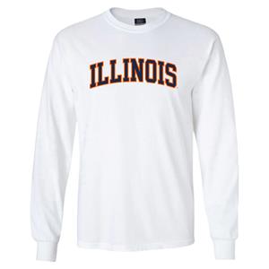 Image of ILLINOIS ARCH LONG SLEEVE T-SHIRT -  white