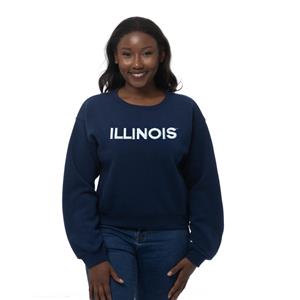 Image of ILLINOIS SPORT BELT LENGTH CREWNECK SWEATSHIRT - navy (SKU: 159886144000061) Image of ILLINOIS SPORT BELT LENGTH CREWNECK SWEATSHIRT - navy