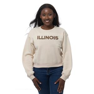 Image of ILLINOIS SPORT BELT LENGTH CREWNECK SWEATSHIRT - sand (SKU: 159886144000061) Image of ILLINOIS SPORT BELT LENGTH CREWNECK SWEATSHIRT - sand