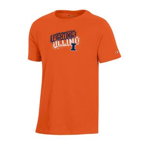 Image of ILLINOIS FIGHTING ILLINI BLOCK I YOUTH S/S T-SHIRT -  orange