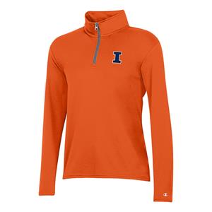 Image of ILLINOIS BLOCK I STADIUM 1/4 ZIP MOCK MESH -  orange
