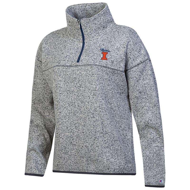 Image of Illinois Block I Stadium 1/4 Zip Sweater (SKU 159934724000061) Image of Illinois Block I Stadium 1/4 Zip Sweater (SKU 159934724000061)