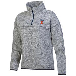 Image of Illinois Block I Stadium 1/4 Zip Sweater