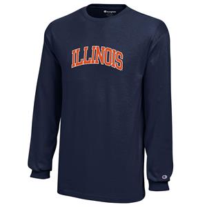 Image of ILLINOIS ARCH YOUTH L/S T-SHIRT - navy (SKU: 159948684000062) Image of ILLINOIS ARCH YOUTH L/S T-SHIRT - navy