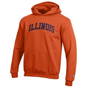 ILLINOIS ARCH YOUTH PULLOVER HOODIE -  orange