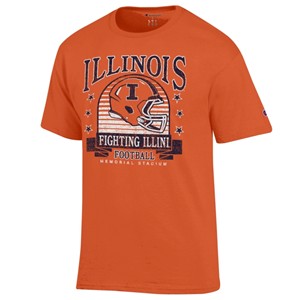 Illinois Football Helmet Retro T-Shirt - main view