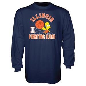 Image of Illinois Simpsons Caramba Bart Basketball Ls T-Shirt