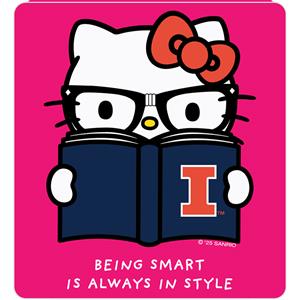 Image of Illinois Hello Kitty Being Smart Sticker