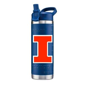 Image of ILLINOIS BLOCK I WATER BOTTLE -  blue