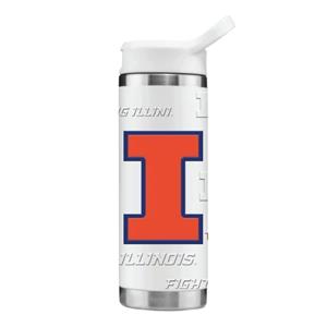 Image of ILLINOIS BLOCK I WATER BOTTLE -  white