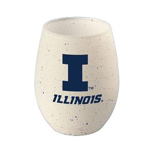 Image of Illinois Block I Speckled Stemless Wine Glass