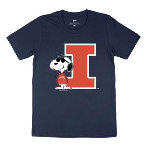 Image of ILLINOIS PEANUTS JOE COOL COLLEGE T-SHIRT -  navy