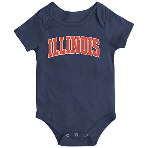 Image of ILLINOIS ARCH INFANT ONESIE -  navy